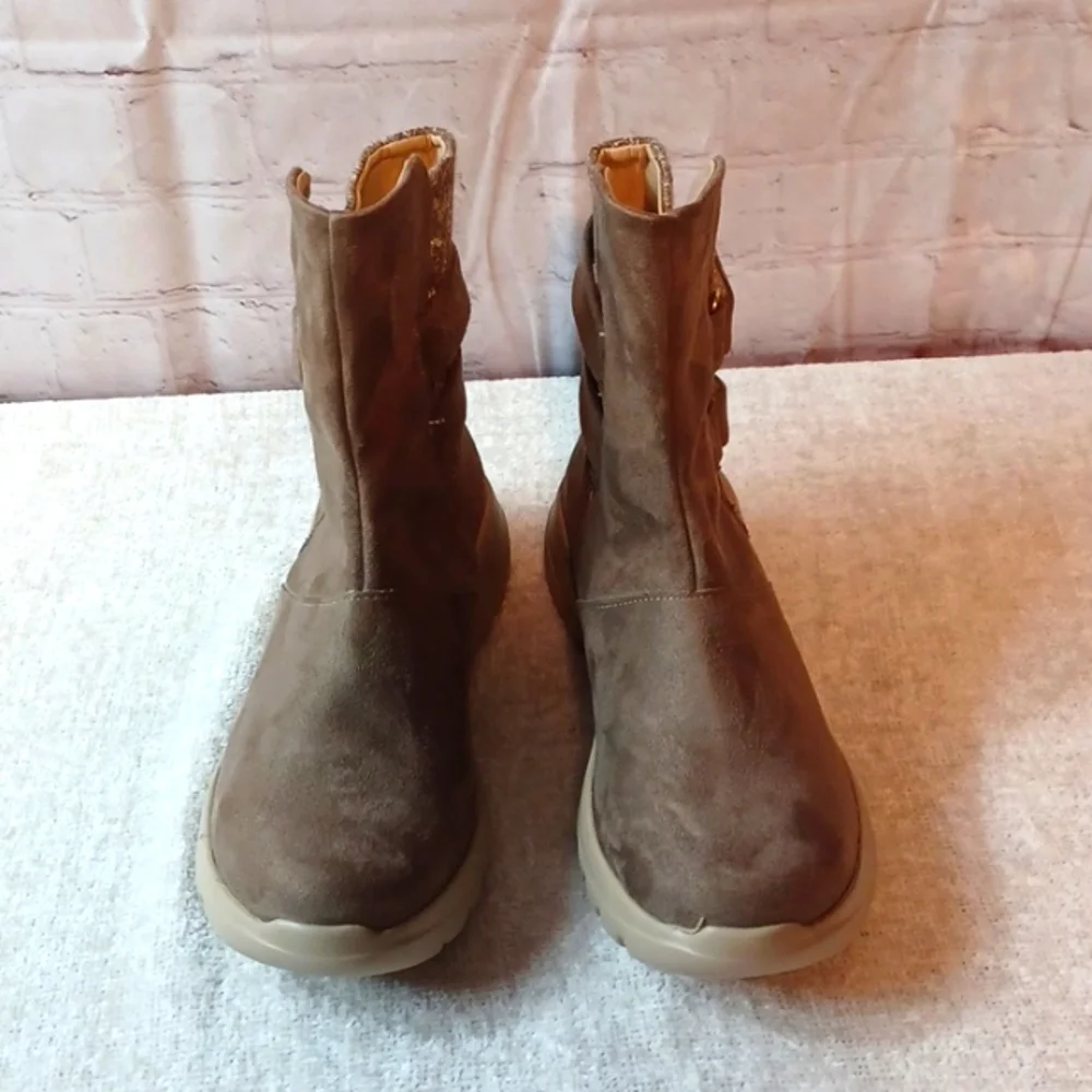 Andrea Tan Textile Light Ankle Boots 8M New - Picture 3 of 10